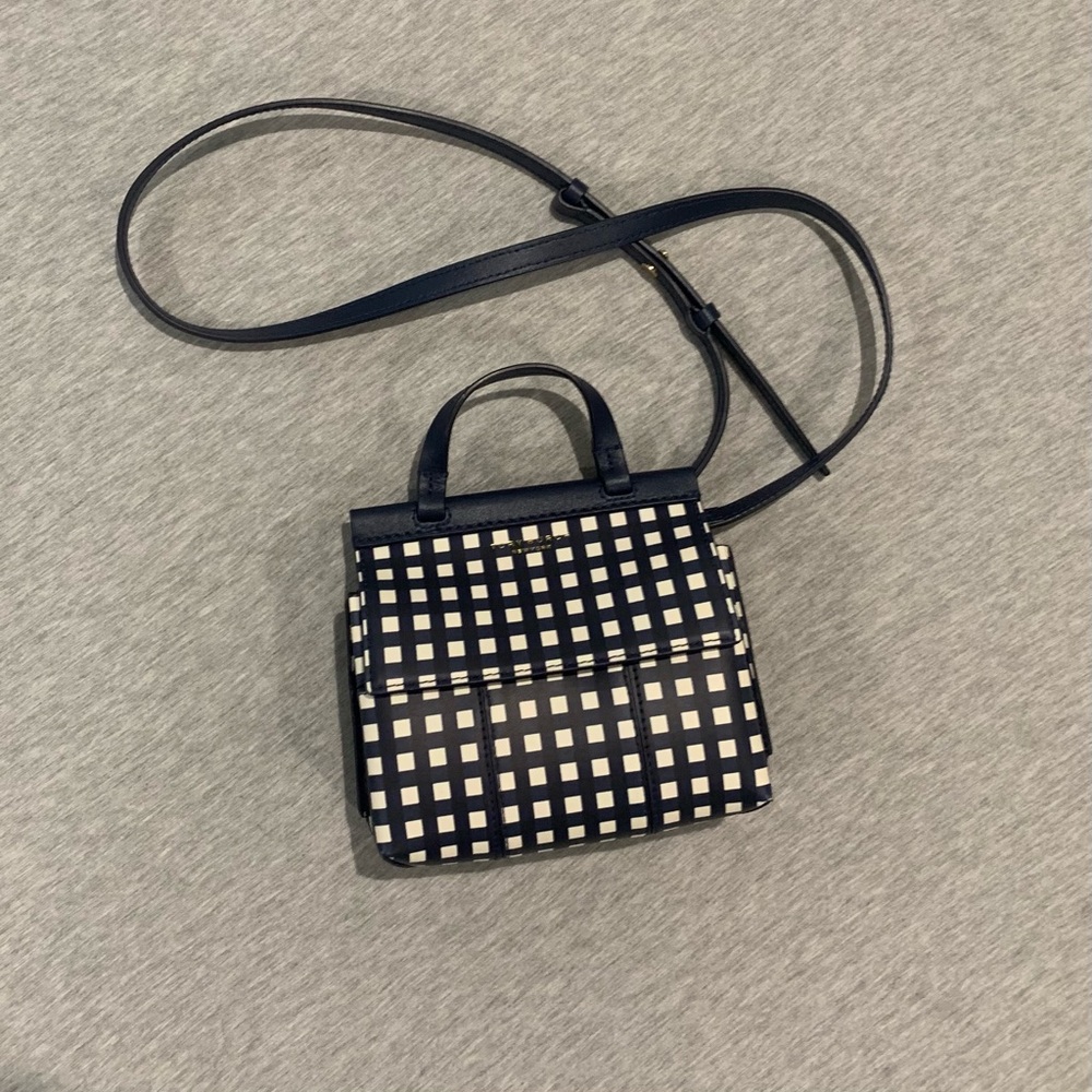 Tory Burch cross body bag - Blue black white lines